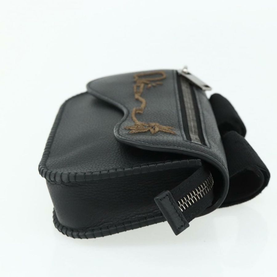 【日本直送】Christian Dior 馬鞍形臂包 Cactus Jack 皮革 黑色 銀色 正品 ka4066A-3