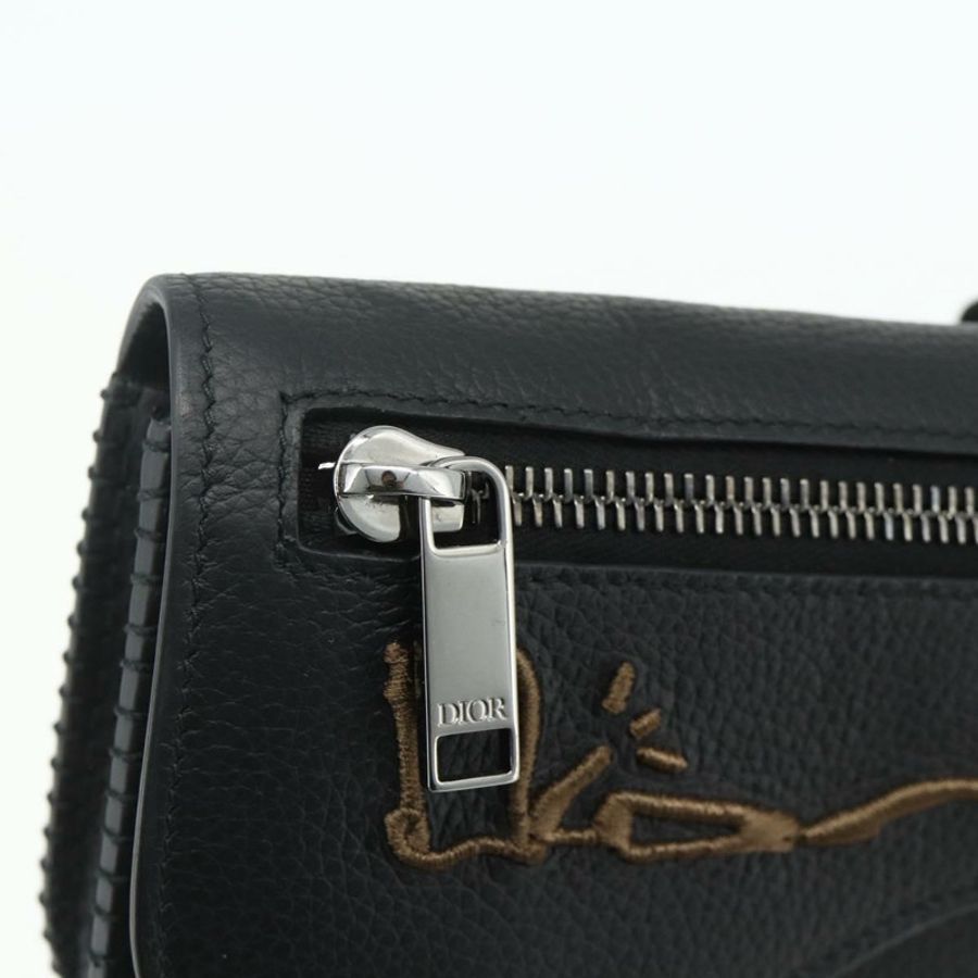 【日本直送】Christian Dior 馬鞍形臂包 Cactus Jack 皮革 黑色 銀色 正品 ka4066A-17