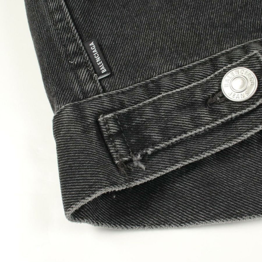 BALENCIAGA 後背刺繡logo牛仔夾克,棉質,二手男款44碼-6