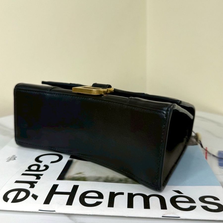 BALENCIAGA巴黎世家經典黑光牛金色釦沙漏包XS🦔-16