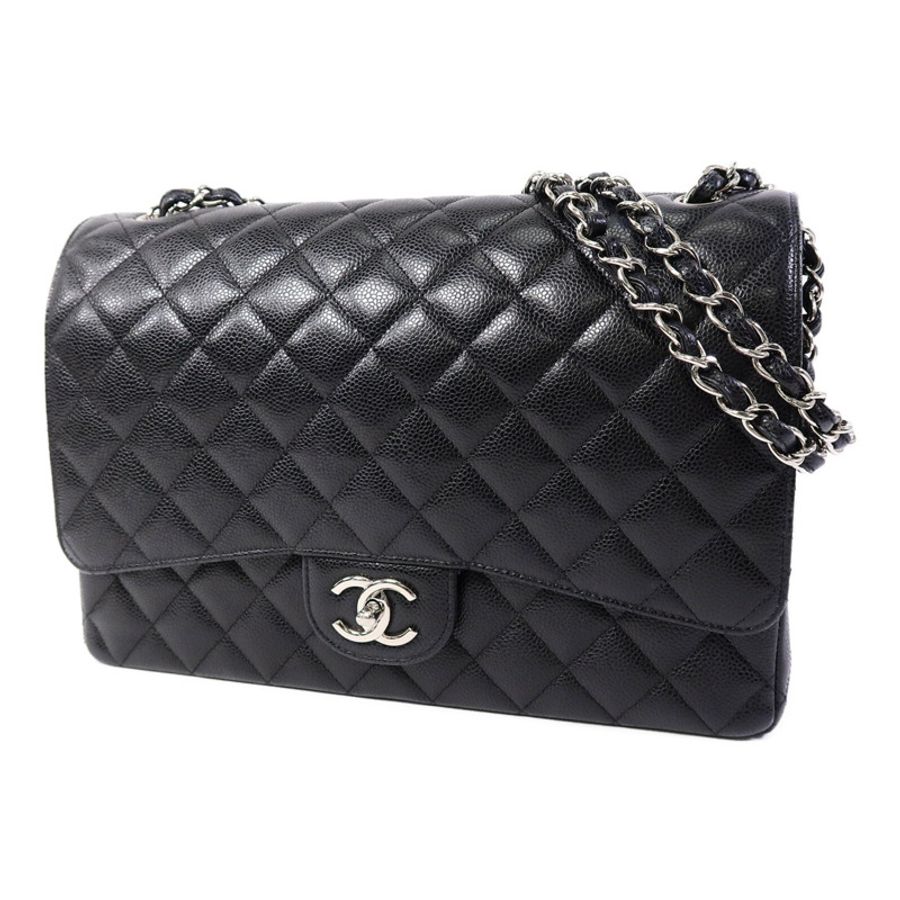 CHANEL 牛皮皮革Maxi Classic鏈帶手挽肩背兩用袋-2