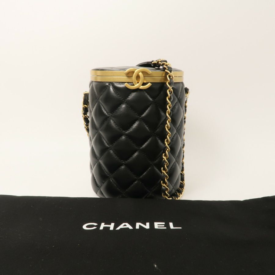 CHANEL 羊皮皮革Vanity Bag鏈帶肩背袋-11