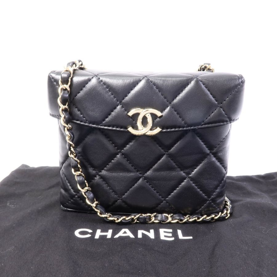CHANEL 羊皮皮革Chain Shoulder鏈帶肩背袋-9
