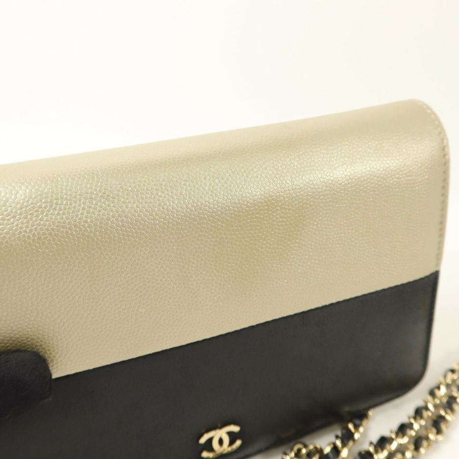 CHANEL 牛皮皮革Wallet On Chain WOC鏈帶肩背袋-17