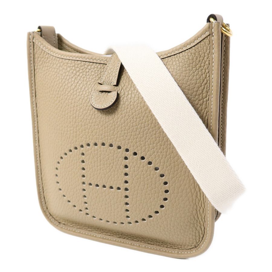 HERMES Clemence皮革Evelyne TPM肩背袋Trench/Blanc-2