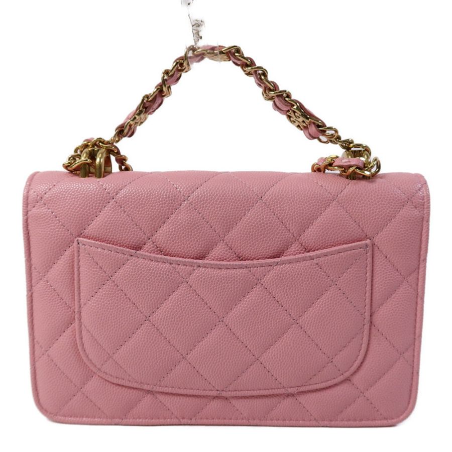 CHANEL 牛皮皮革WOC Wallet On Chain鏈帶手挽肩背兩用袋-1