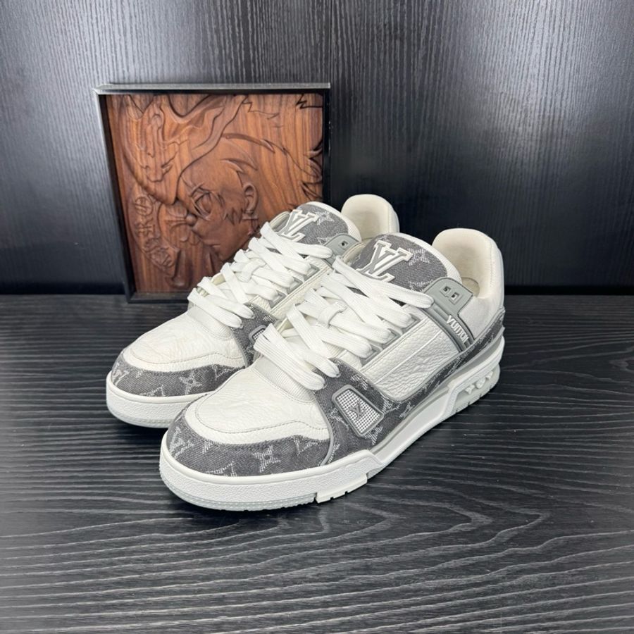 Louis Vuitton路易威登 trainer 白灰牛仔 42.5碼-0