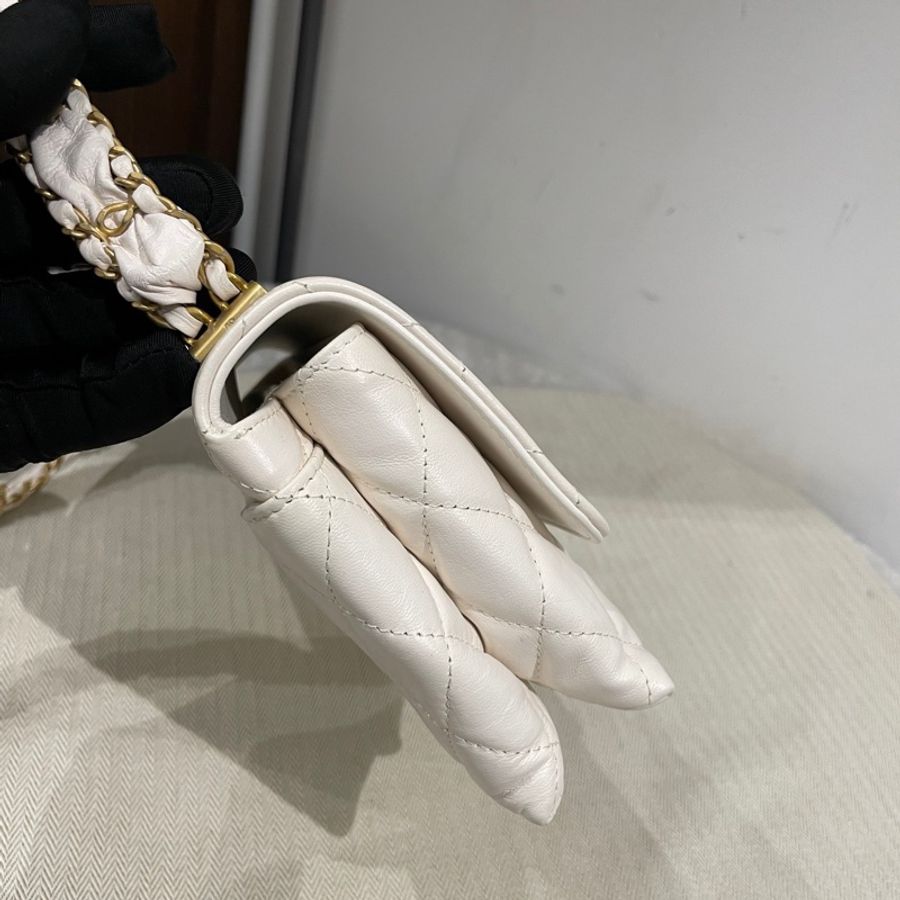 Chanel香奈兒23k白色風琴包,23年芯片,尺寸13/18/6cm,有塵袋-3