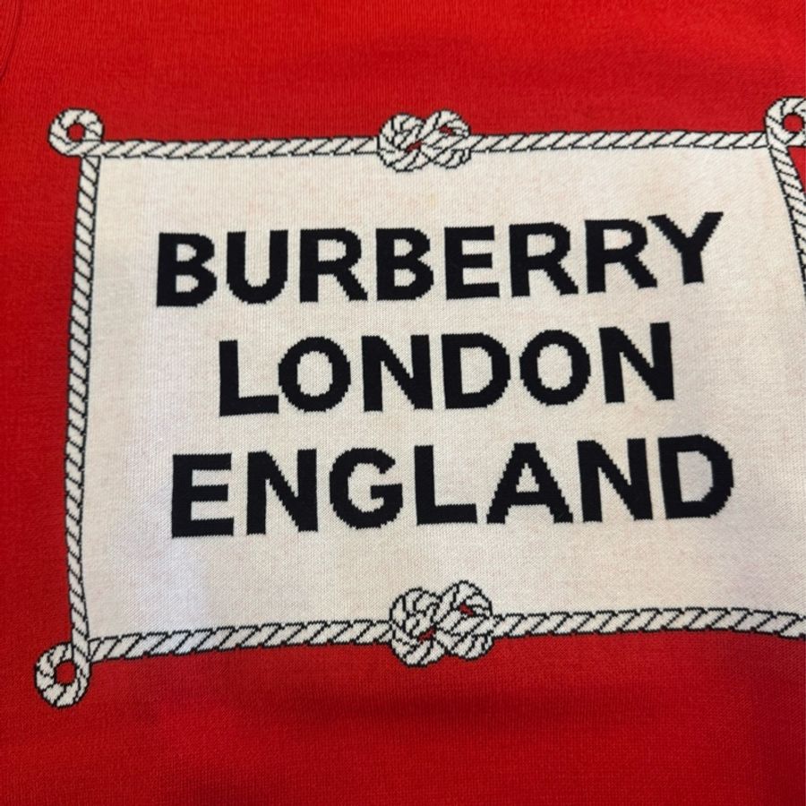 Burberry 紅色黑字母長袖毛衣xs-10