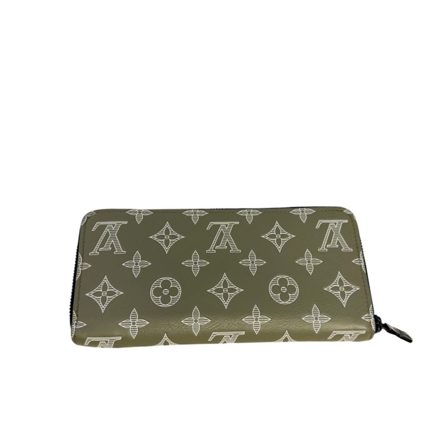 Louis Vuitton 路易威登Lv 長夾 對開長夾 拉鏈長夾 錢包 灰綠色 牛油果綠-1