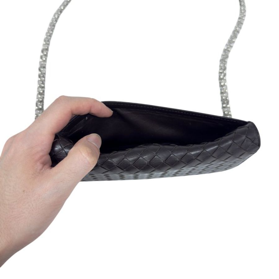 BOTTEGA VENETA *自加鏈>送無品牌扣+無品牌鏈帶* 織皮 斜揹袋-10
