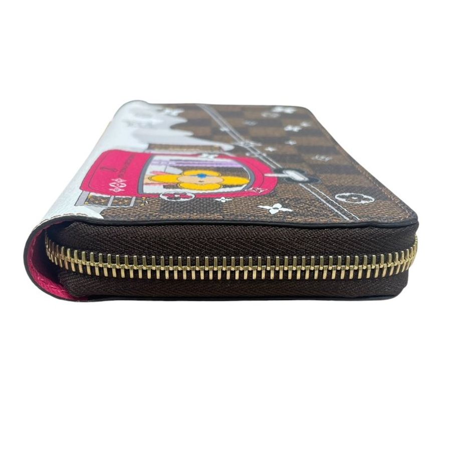 LOUIS VUITTON 路易威登 N60257 ZIPPY WALLET 拉鍊長夾 PVC帆布 VIVIENNE棋盤格 棕色 金釦-2