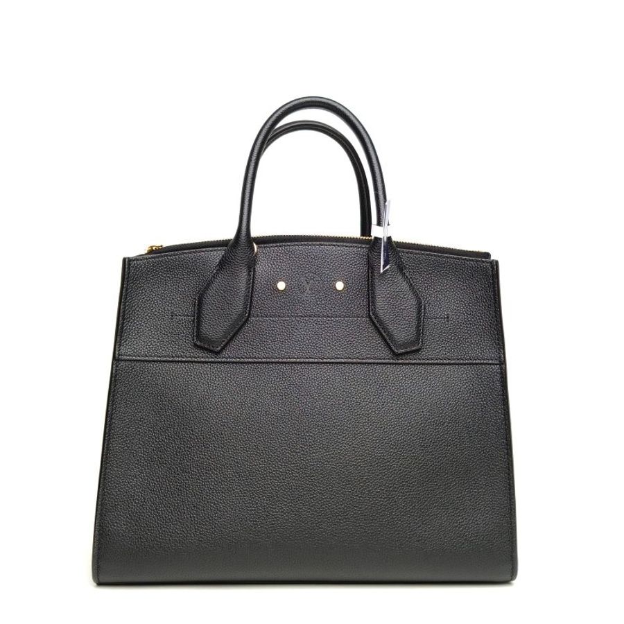 LOUIS VUITTON CitySteamer中號31黑色牛皮金扣晶片肩背包-2