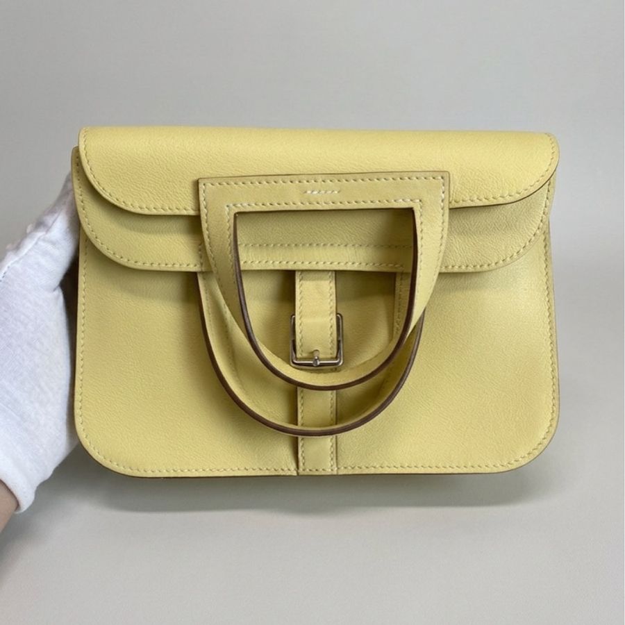 Hermes 愛馬仕Swift皮銀扣mini halzan小雞黃X刻-1