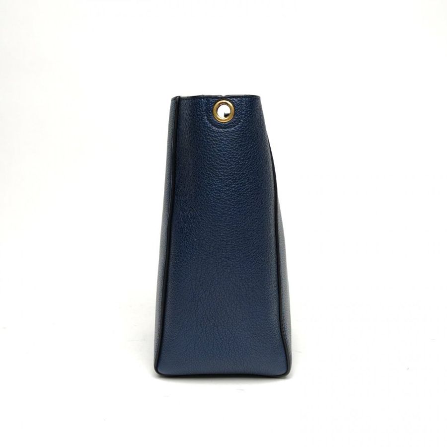 CELINE SangleBucket水桶包小號藍色牛皮金扣肩背包-3