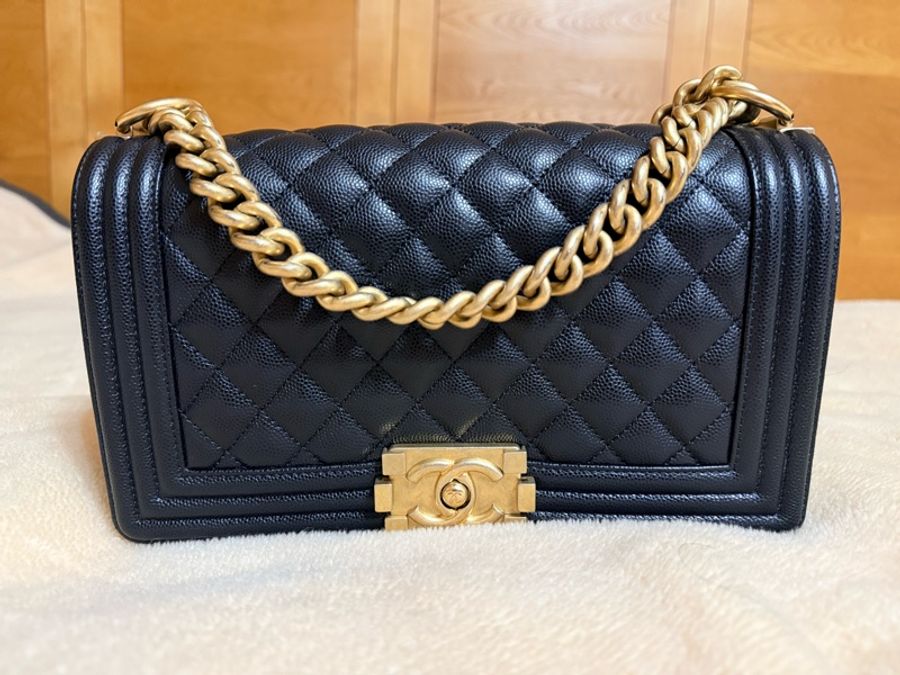 Chanel Boy 25 黑金 牛皮-0