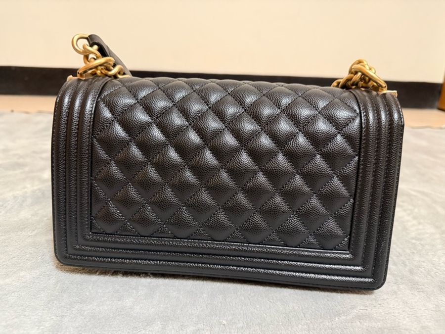 Chanel Boy 25 黑金 牛皮-10