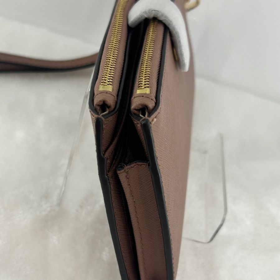 Michael Kors 經典十字紋防刮皮革手拿包(全新)玫瑰粉-4