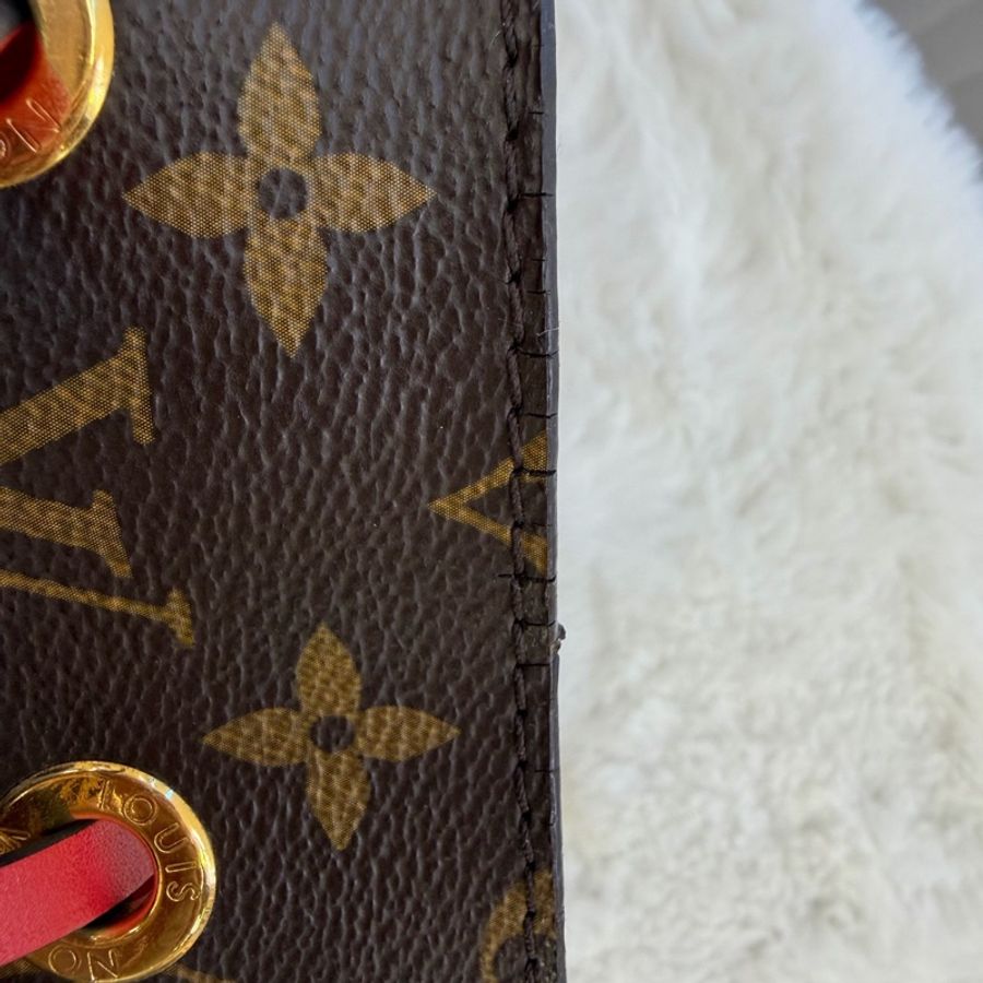 特惠價LouisVuitton 路易威登 紅色水桶包2019年有芯片 包口有裂-7