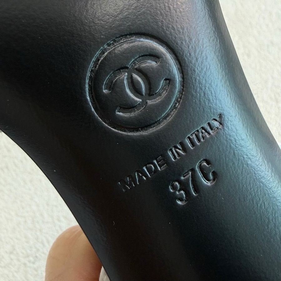 Chanel香奈兒 25ss新款 白色緞面蝴蝶結高跟鞋 37碼-9