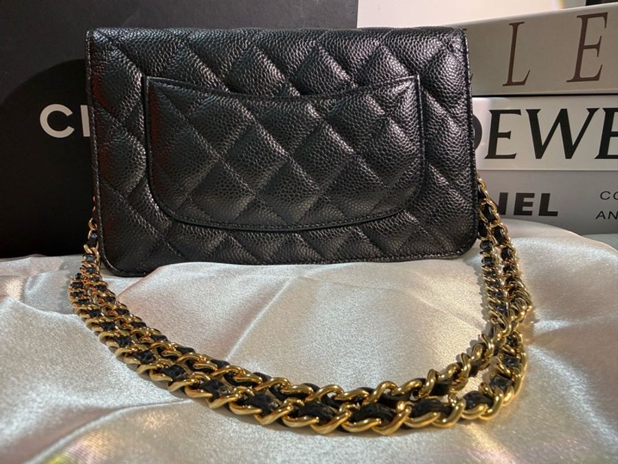 Chanel 經典魚子醬WOC|黑金|斜背鏈條包|日本購入✨-1