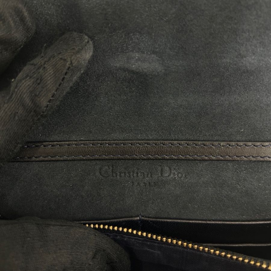 DIOR DIORADDICT 鉚釘款單寧布鏈帶斜背包-9