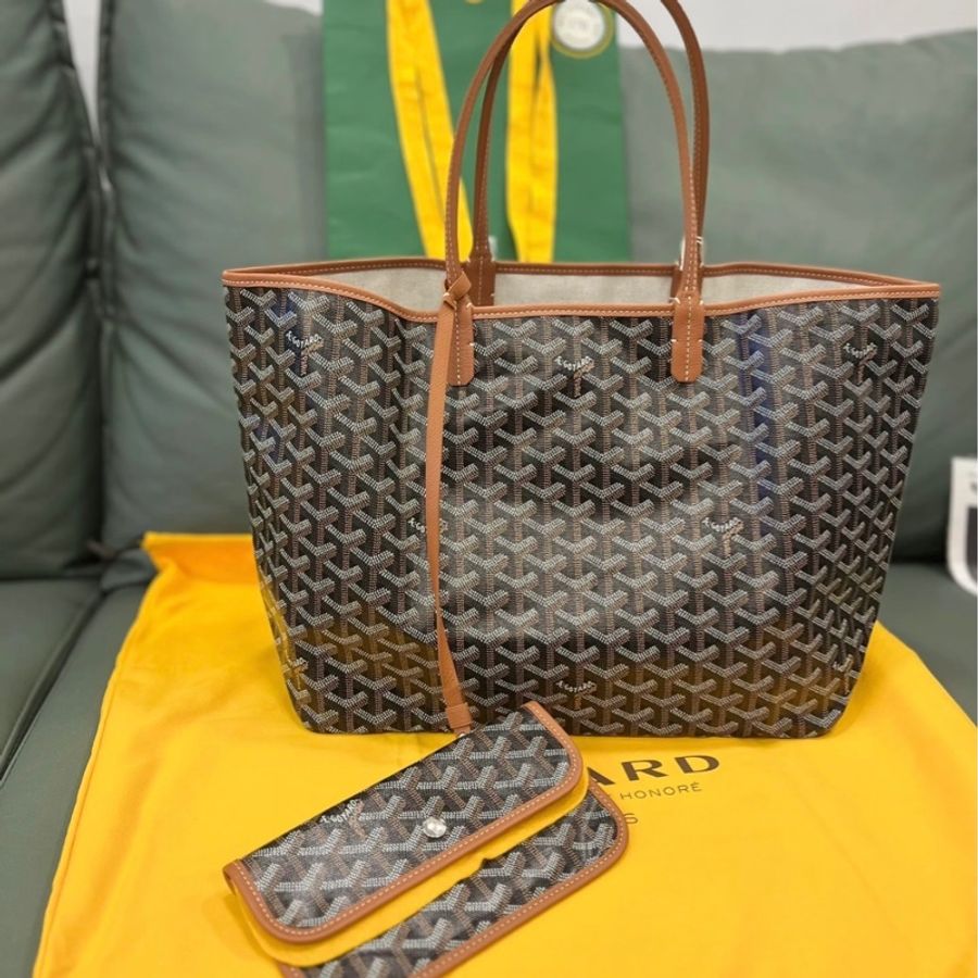 999新 Goyard 戈雅 焦糖托特 Goyardine 帆布 28 x 15 x 34-0