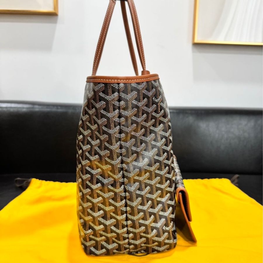 999新 Goyard 戈雅 焦糖托特 Goyardine 帆布 28 x 15 x 34-2