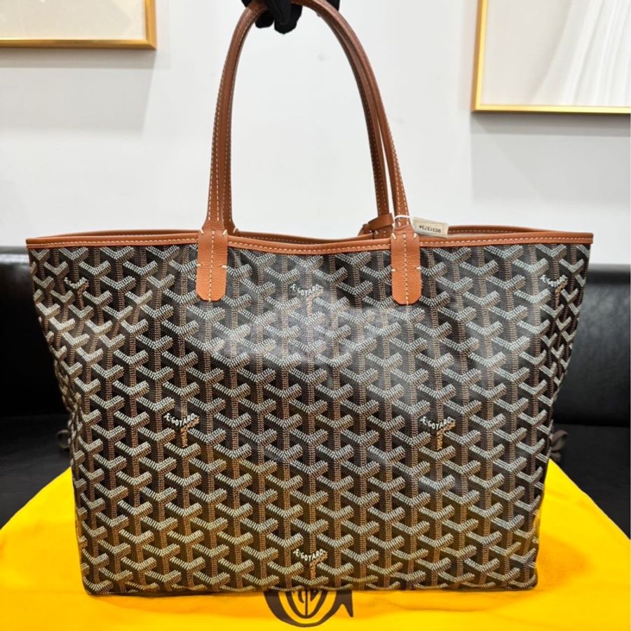 999新 Goyard 戈雅 焦糖托特 Goyardine 帆布 28 x 15 x 34-4