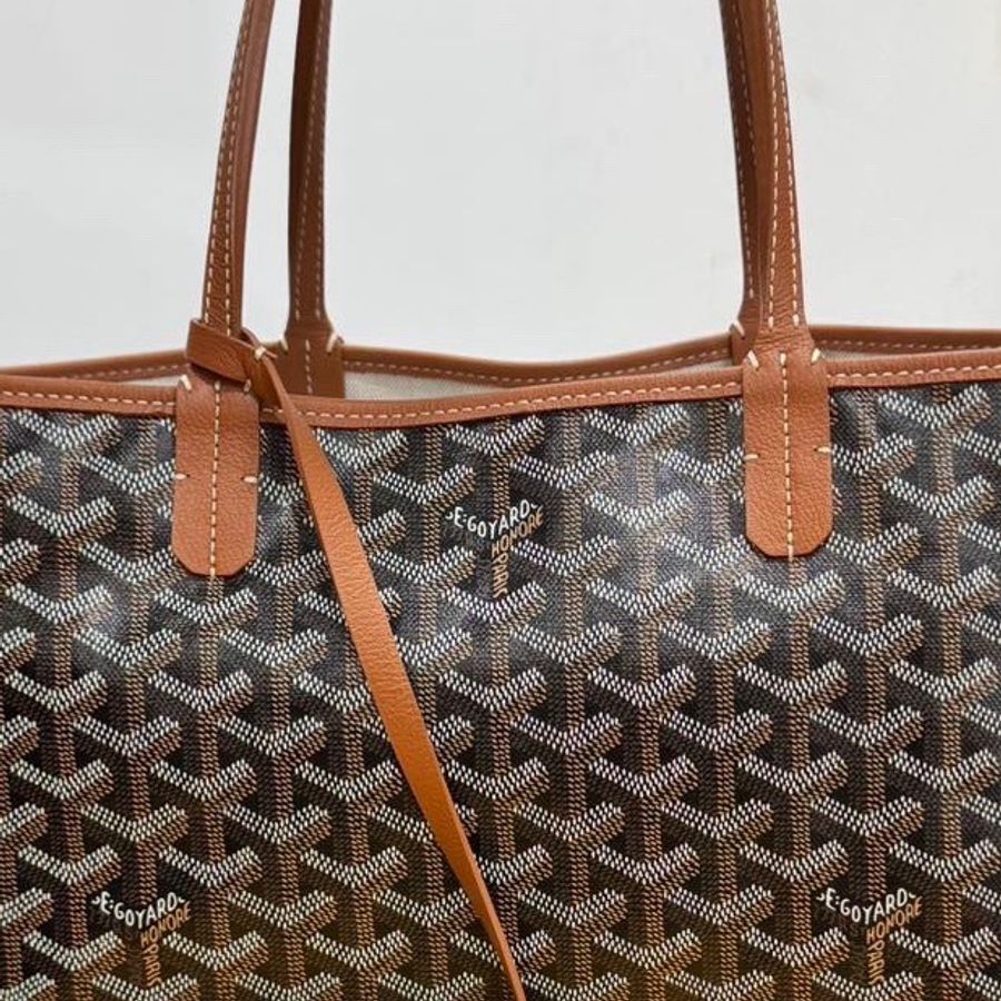 999新 Goyard 戈雅 焦糖托特 Goyardine 帆布 28 x 15 x 34-8