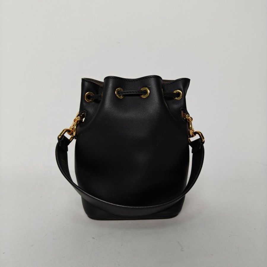 FENDI 黑色牛皮金扣MONTRESOR迷你小怪獸水桶包肩背包-2