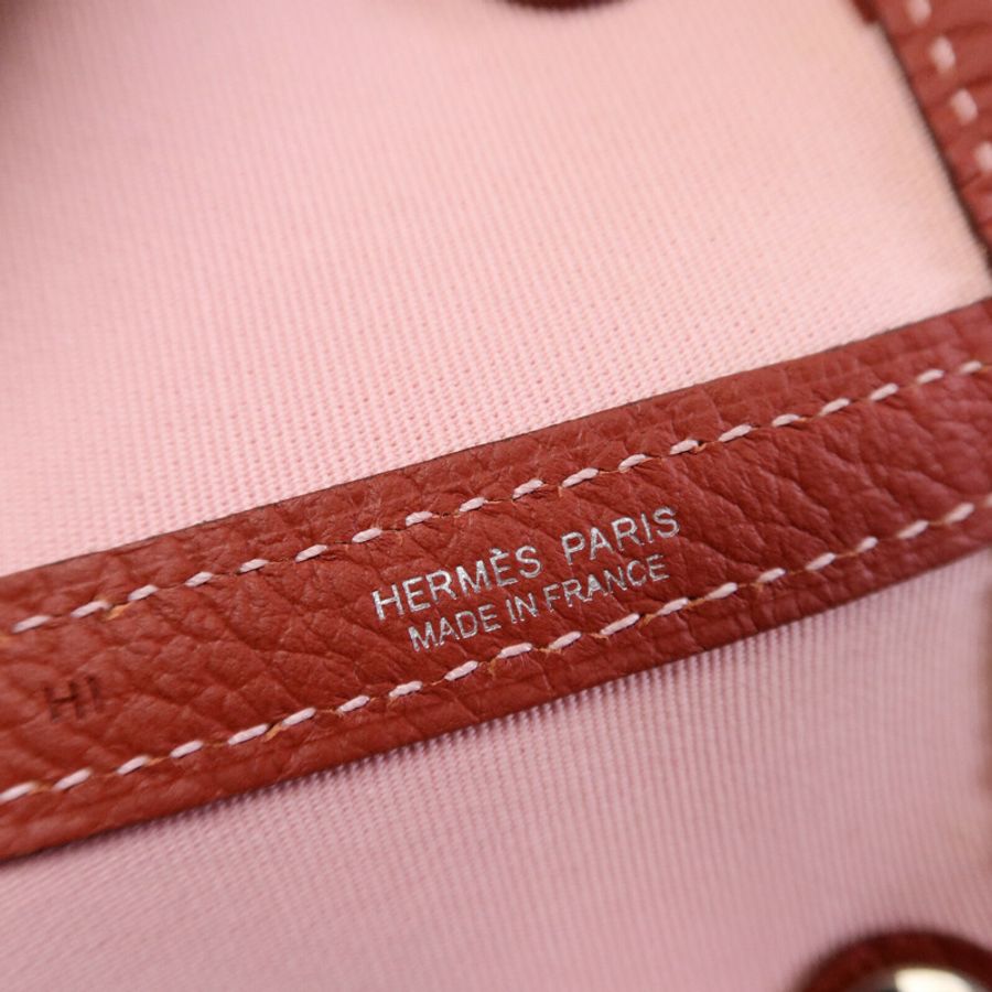 HERMES Canvas Garden Party PM手挽袋Rose Sakura/Rouge Du-5