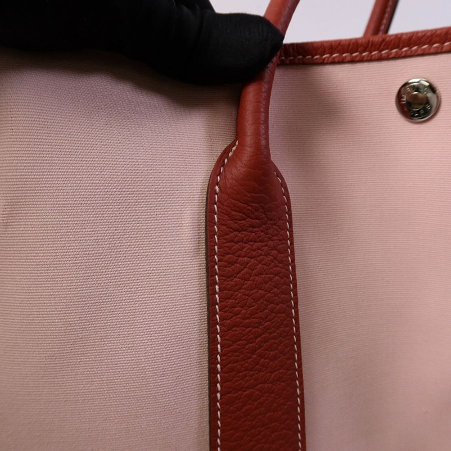 HERMES Canvas Garden Party PM手挽袋Rose Sakura/Rouge Du-14