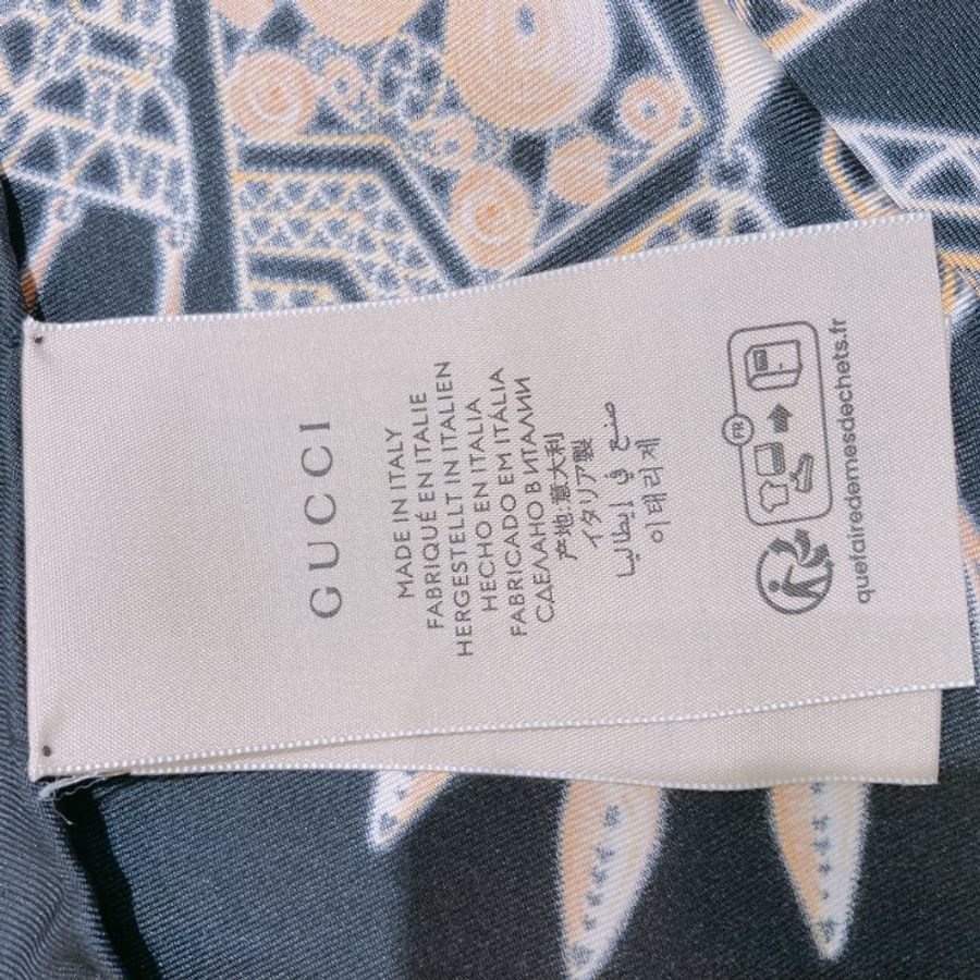 TW4827 Gucci 古馳花花方形圍巾 Mandala Preto E Dourado Scarf 90 x 90cm Silk-5