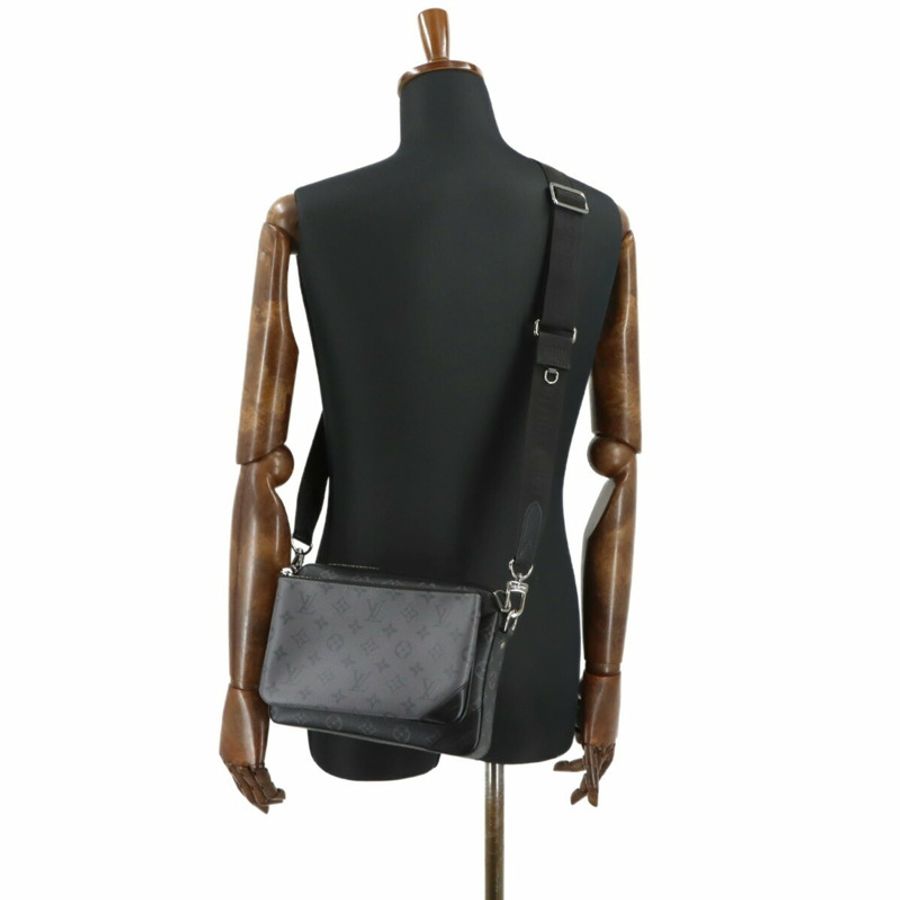 路易威登 Monogram Eclipse Reverse Trio 單肩手提包 M69443 RFID 防盜信差包-9