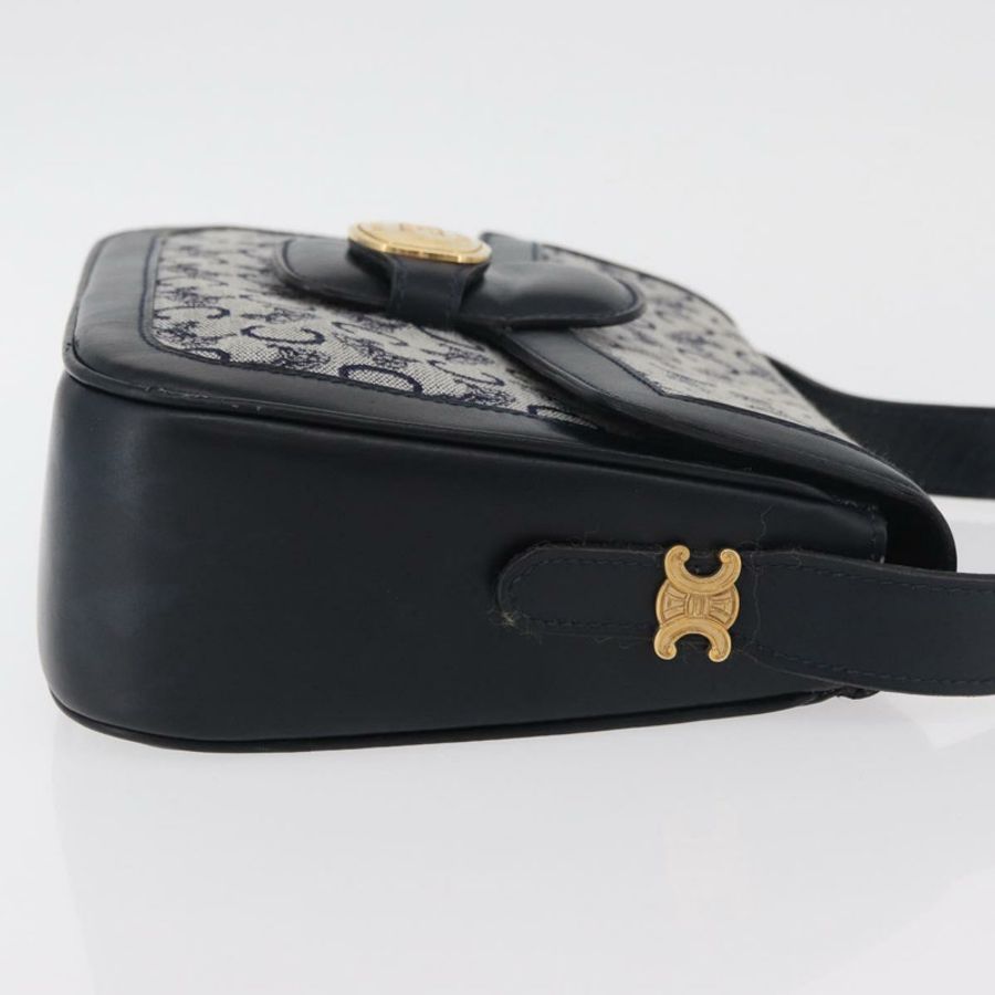 【日本直送】CELINE C Sulky 肩背包 帆布 海軍藍 金色 正品 176184A-2