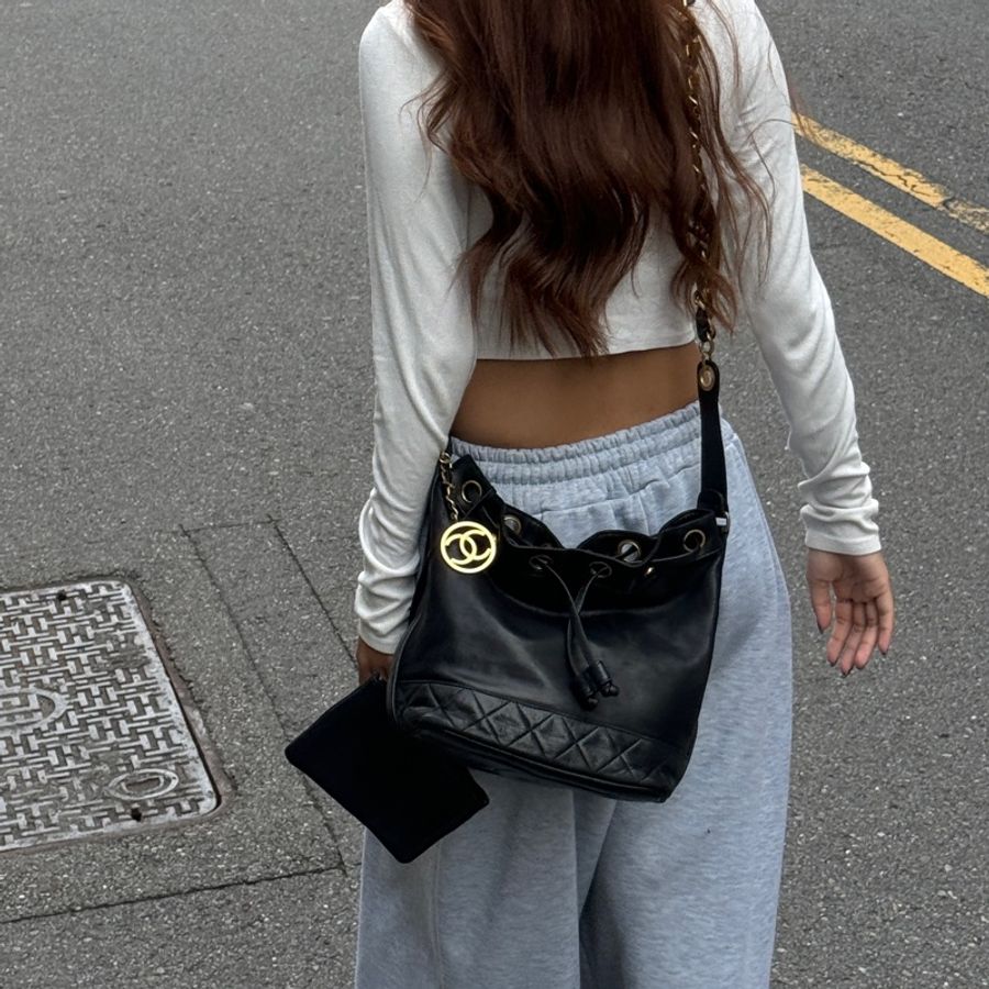 【極新🎁】 Chanel 黑金羊皮 水桶包 (專櫃223,000)-25