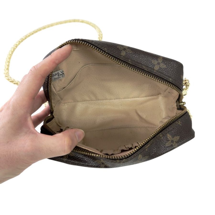 LOUIS VUITTON 中古 *自加鏈>送無品牌扣+無品牌鏈帶* 老花 斜揹袋-15