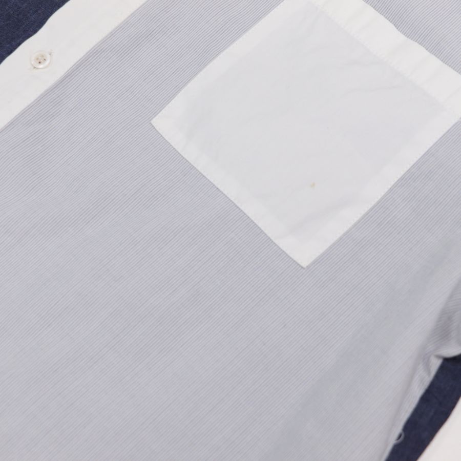 Dior 迪奧 童裝 藍白色拼接 長袖襯衫-6