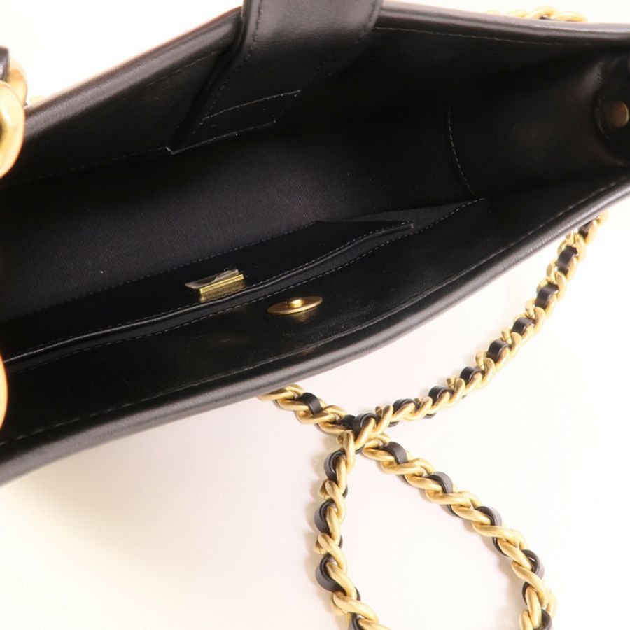 CHANEL 牛皮皮革Hobo鏈帶肩背袋-4