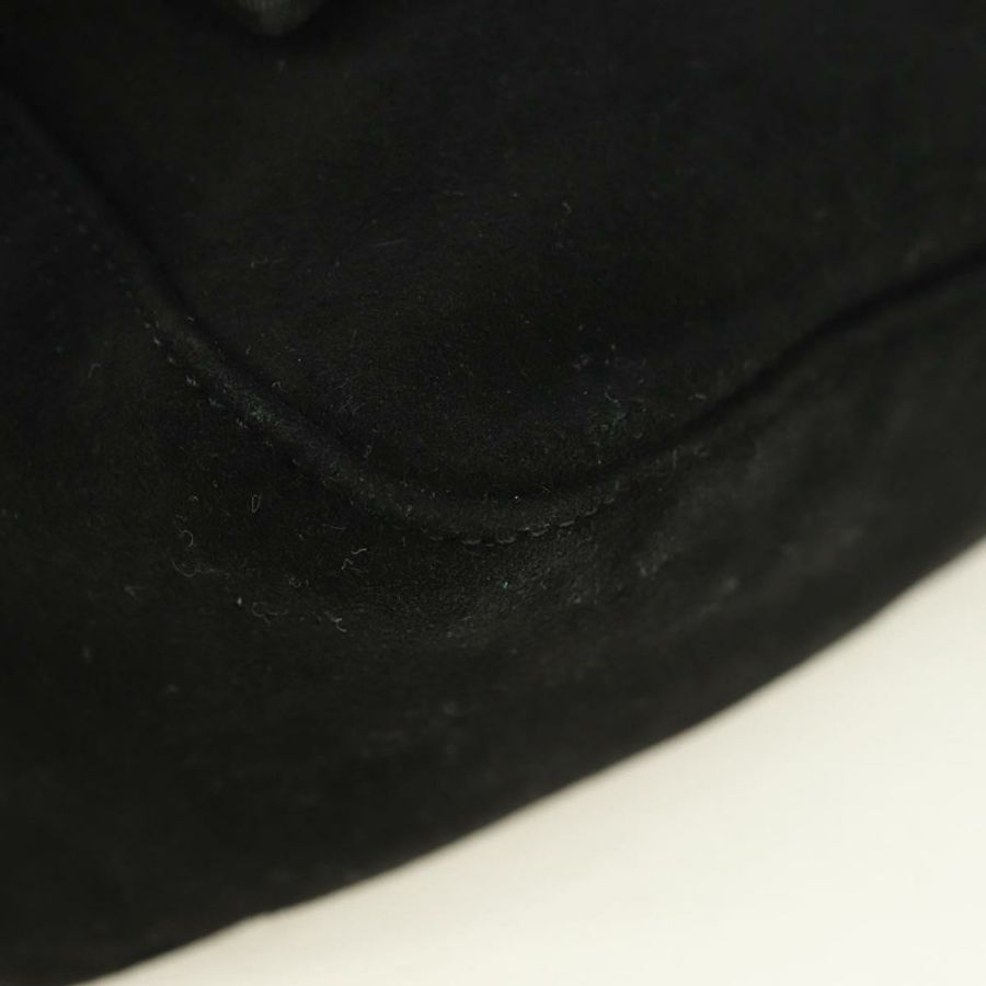 【日本直送】FENDI Mamma Baguette 單肩包 麂皮 黑色 金色 正品 yk20351SAM-14