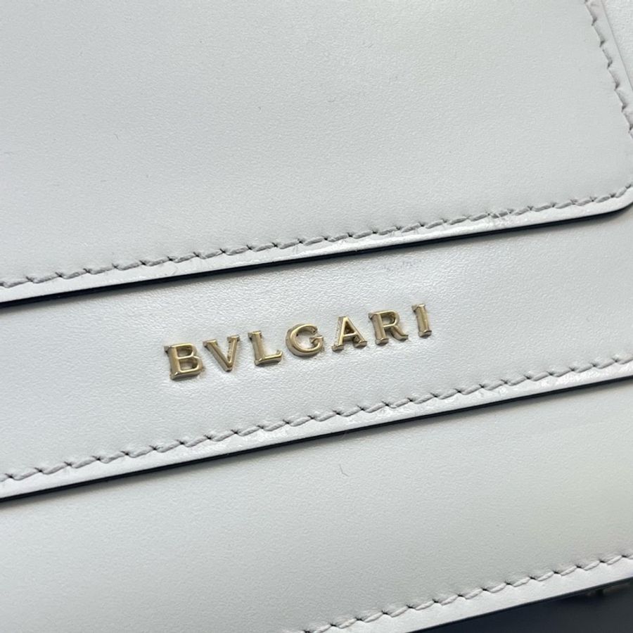 Bvlgari 寶格麗 蛇頭鏈條包 牛皮白色-9