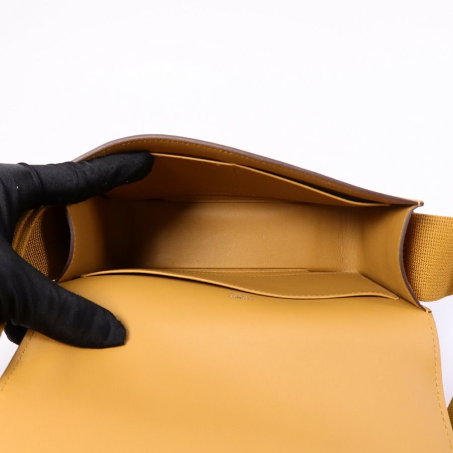 HERMES Chevre皮革Geta肩背袋Caramel-4