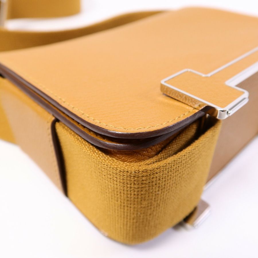 HERMES Chevre皮革Geta肩背袋Caramel-9