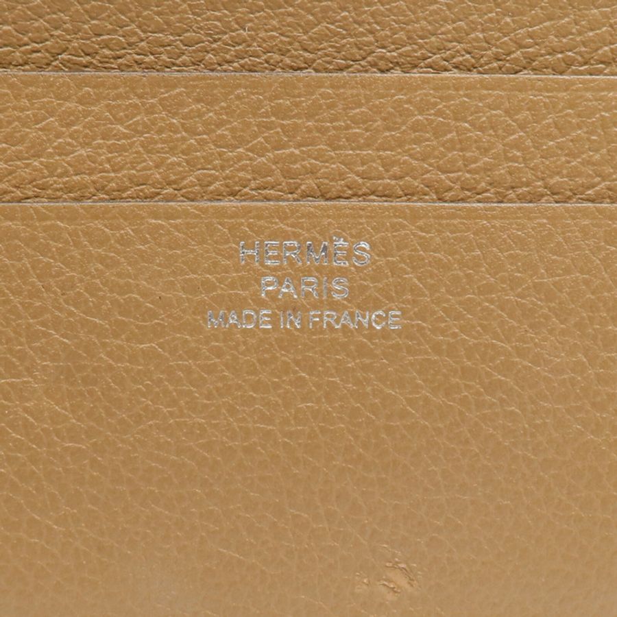 HERMES Evercolor皮革H Sellier Card Holder卡片套Alezan-11
