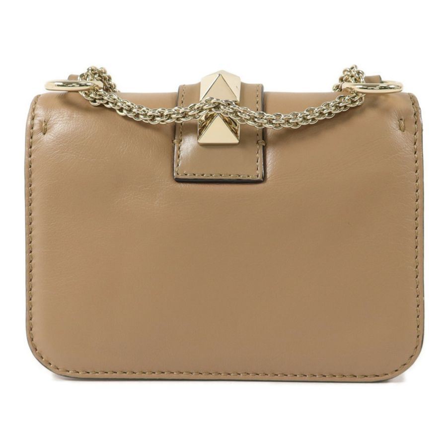 Valentino 牛皮皮革Rockstud Glam Lock Flap Bag鏈帶肩背袋-1