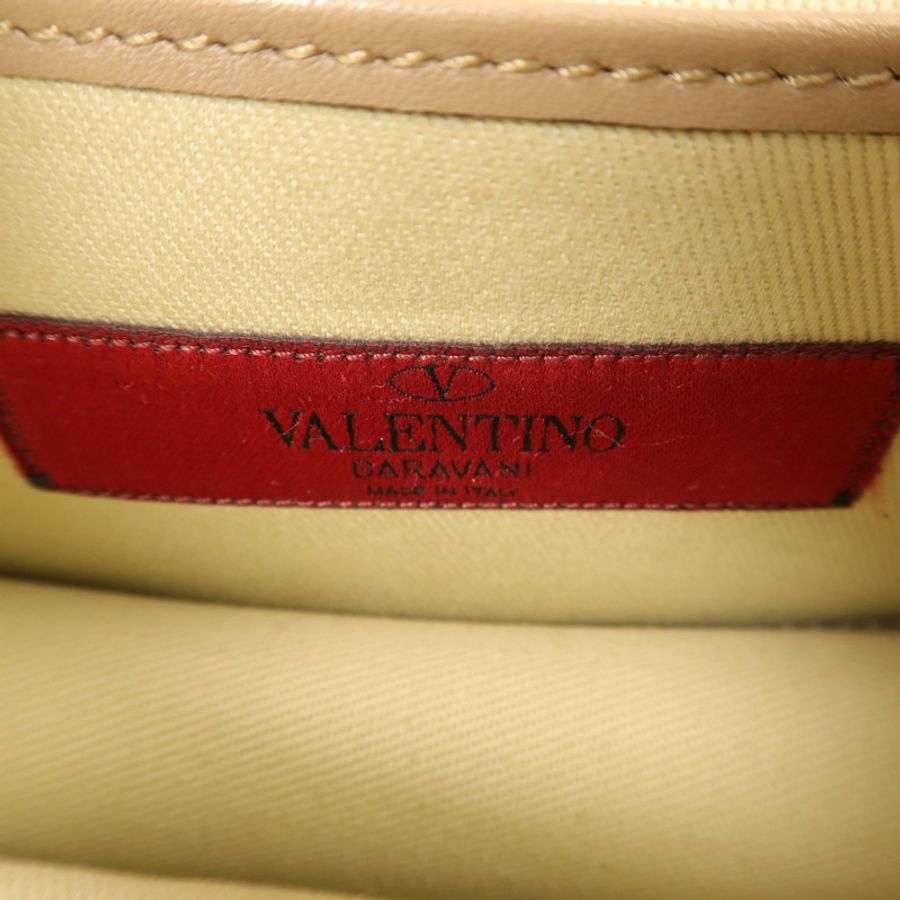Valentino 牛皮皮革Rockstud Glam Lock Flap Bag鏈帶肩背袋-5