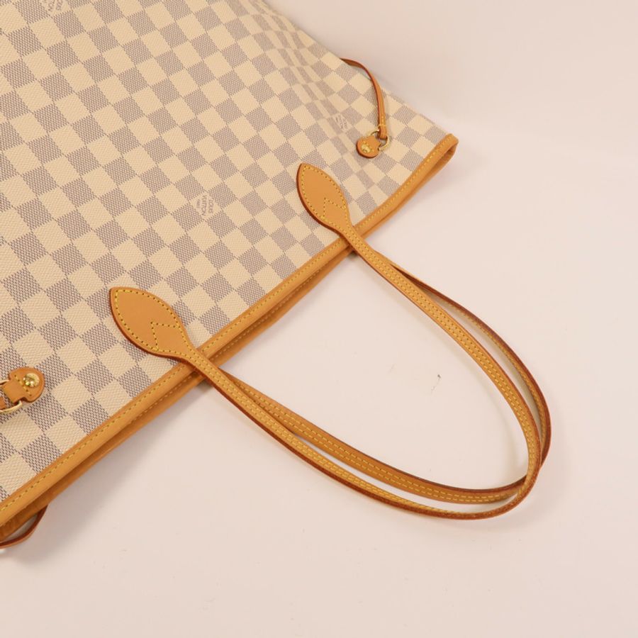 LOUIS VUITTON Damier Azur Neverfull MM肩背袋-5