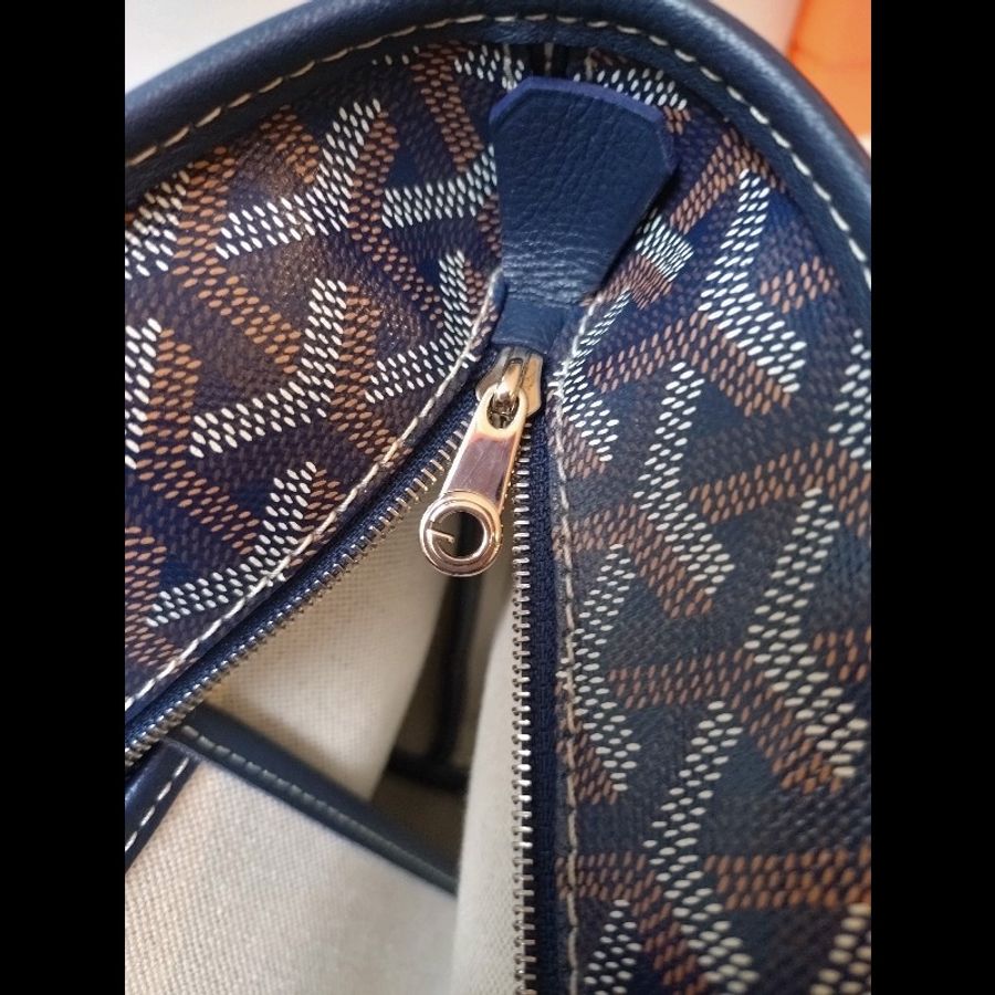 Goyard 深藍底印花帆布拉鍊托特包 Artois-20