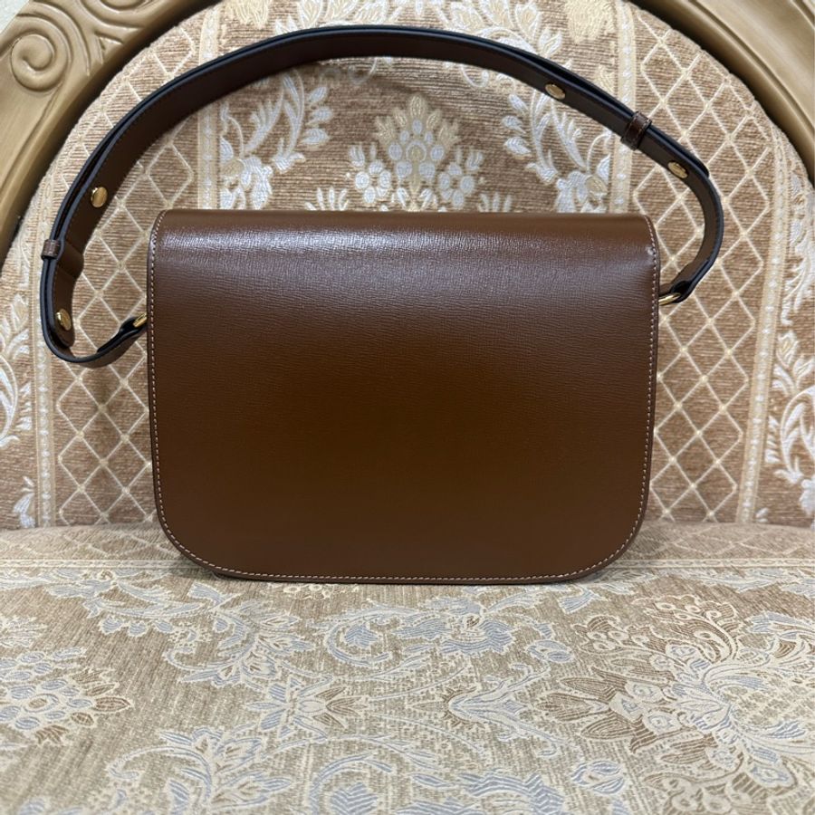 Gucci 咖牛皮金馬銜釦1955中號肩斜背馬鞍包-1